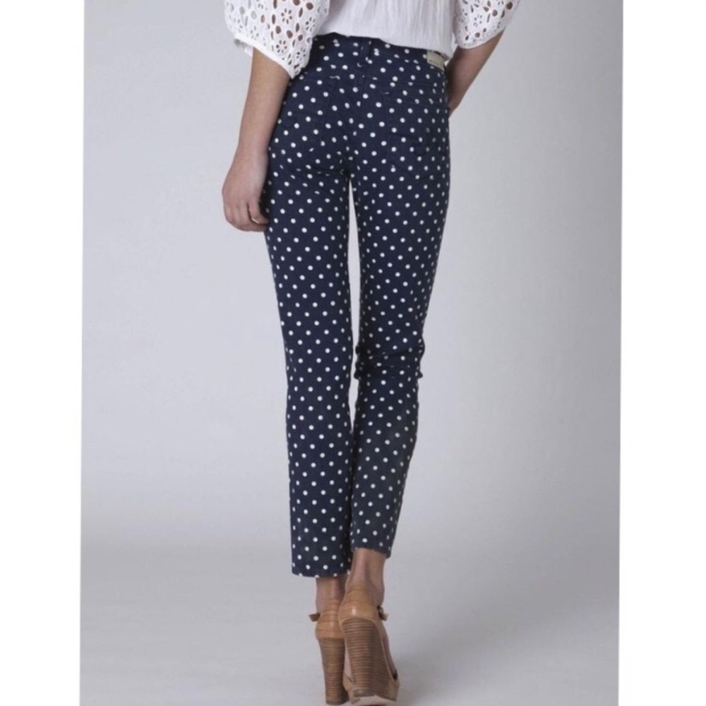 AG Adriano Goldschmied Navy Polka Dot Ankle Jeans